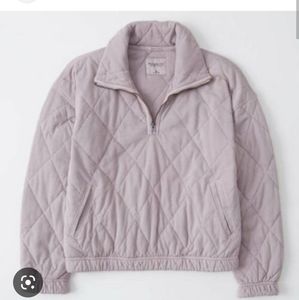 Lavender Quilted Quarter Zip Sweatshirt